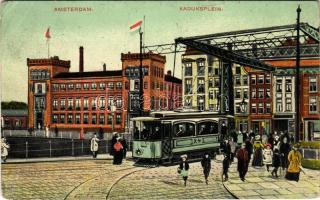 1910 Amsterdam, Kadijksplein / street view, tram (r)