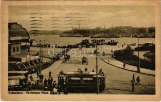 1921 Rotterdam, Panorama Maas / street view, tram (EK)