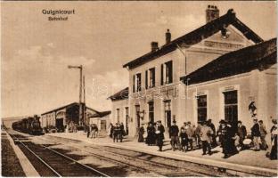 1915 Guignicourt, Bahnhof / railway station, locomotive, train, WWI German military