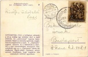 Székelyudvarhely, Odorheiu Secuiesc; Református kollégium, cipóosztás, studentika / Calvinist boardi...