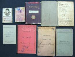 cca 1910-1960 6 db vegyes igazolvány, benne katonai / 6 id-s with military