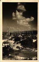 1940 Kolozsvár, Cluj; látkép a Fellegvárról / general view. Belle photo + 1940 Kolozsvár visszatért So. Stpl. (EK)