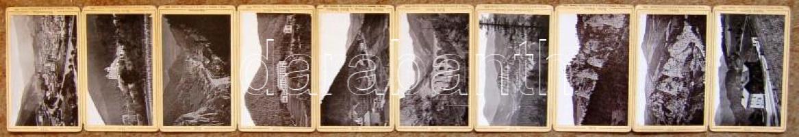 1893 Klamm, Semmering, Mürzzuschlag 10 keményhátú fotó / leporello of 10 photos 7x11 cm