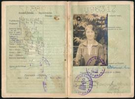 1933 Magyar útlevél kissé foltos