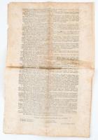 1849 A Magyar Nemzet Függetlenségi Nyilatkozata. Folio. A magyar forradalom és szabadságharc alatt a...