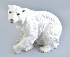 Royal Dux jegesmedve porcelán. Kézzel festett, jelzett, minimális kopással 32x40 cm