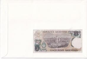 Argentína 1983-1984. 5P felbélyegzett borítékban, alkalmi bélyegzéssel T:I Argentina 1983-1984. 5 Pe...