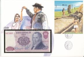 Chile 1983. 100P felbélyegzett borítékban, alkalmi bélyegzéssel T:I Chile 1983. 100 Pesos in envelope with stamp and cancellation C:UNC