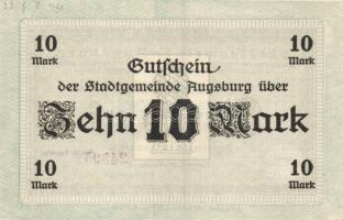 Német Birodalom/Császárság/Augsburg 1918.10.15. 5M, 10M hivatalos érvénytelenítéssel T:I,I-