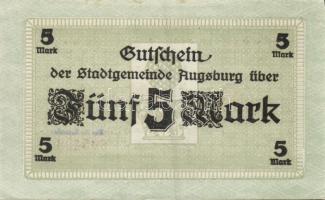 Német Birodalom/Császárság/Augsburg 1918.10.15. 5M, 10M hivatalos érvénytelenítéssel T:I,I-