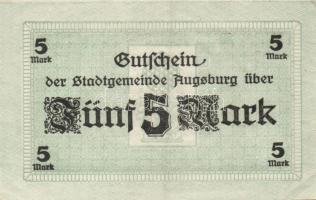 Német Birodalom/Császárság/Augsburg 1918.10.15. 5M, 10M hivatalos érvénytelenítéssel T:I,I-