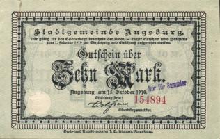 Német Birodalom/Császárság/Augsburg 1918.10.15. 5M, 10M hivatalos érvénytelenítéssel T:I,I-
