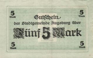 Német Birodalom/Császárság/Augsburg 1918.10.15. 5M, 10M hivatalos érvénytelenítéssel T:I,I-