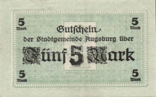 Német Birodalom/Császárság/Augsburg 1918.10.15. 5M, 10M hivatalos érvénytelenítéssel T:I,I-