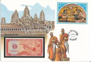 Kambodzsa 1979. 1/2R felbélyegzett borítékban, bélyegzéssel T:I Cambodia 1979. 1/2 Riel in envelope with stamp and cancellation C:UNC