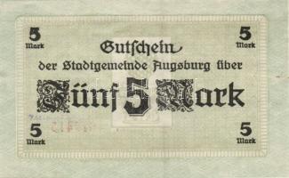 Német Birodalom/Császárság/Augsburg 1918.10.15. 5M, 10M hivatalos érvénytelenítéssel T:I,I-