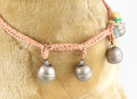 Retró gyermek hintaló, nikkelezett fém alj, plüssel bevont felső rész, 76x32x62 cm