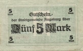 Német Birodalom/Császárság/Augsburg 1918.10.15. 5M, 10M hivatalos érvénytelenítéssel T:I,I-