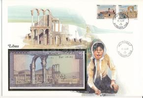 Libanon 1964-1986. 10L felbélyegzett borítékban, bélyegzéssel T:I Lebanon 1964-1986. 10 Livres in envelope with stamp and cancellation C:UNC