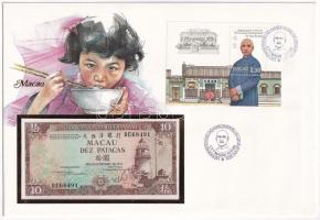 Makaó 1984. 10P borítékban, alkalmi bélyeggel bélyegzésekkel T:I Macau 1984. 10 Patacas in envelope with stamps C:UNC