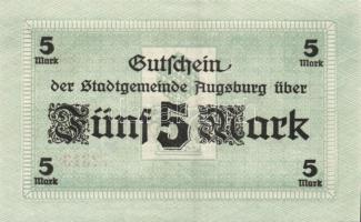 Német Birodalom/Császárság/Augsburg 1918.10.15. 5M, 10M hivatalos érvénytelenítéssel T:I,I-