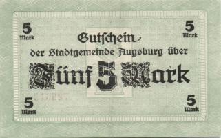 Német Birodalom/Császárság/Augsburg 1918.10.15. 5M, 10M hivatalos érvénytelenítéssel T:I,I-