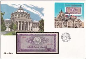 Románia 1966. 10L felbélyegzett borítékban, bélyegzéssel T:I Romania 1966. 10 Lei in envelope with stamp and cancellation C:UNC