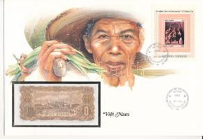 Vietnam 1976. 1D felbélyegzett borítékban, bélyegzéssel T:I Vietnam 1976. 1 Dong in envelope with stamp and cancellation C:UNC