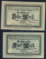 Német Birodalom/Császárság/Augsburg 1918.10.15. 5M, 10M hivatalos érvénytelenítéssel T:I,I-