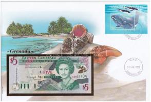 Kelet-Karibi Államok / Saint Vincent és a Grenadine-szigetek 2000. 5$ felbélyegzett borítékban, bélyegzéssel T:I Eastern Caribbean States/St. Vincent & The Grenadines 2000. 5 Dollars in envelope with stamp and cancellation C:UNC
