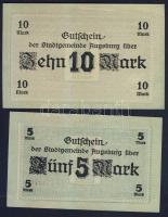 Német Birodalom/Császárság/Augsburg 1918.10.15. 5M, 10M hivatalos érvénytelenítéssel T:I,I-