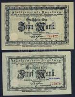 Német Birodalom/Császárság/Augsburg 1918.10.15. 5M, 10M hivatalos érvénytelenítéssel T:I