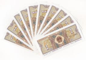 Kína 1980. 1j (10x) sorszámkövetők "C3H5764351 - C3H5764360" T:I China 1980. 1 Jiao (10x) ...