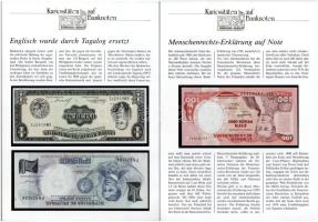 7 darab "Kuriositäten auf Banknoten" német nyelvű tájékoztatólap Közép- és Dél-Amerikai ba...
