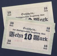 Német Birodalom/Császárság/Augsburg 1918.10.15. 10M (2x) hivatalos érvénytelenítéssel T:I,I-