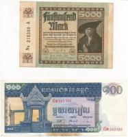 Németország / Weimari Köztársaság 1922. 1000M (3db) + 1922. 5000M + Kambodzsa 1972. 100R T:III
Germ...