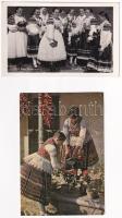 25 db MODERN népviseletes képeslap / 25 modern folklore motive postcards