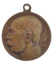 1915. Ferenc József / Karácsony a harctéren 1915 kétoldalas bronz emlékérem füllel (23mm) T:1-
