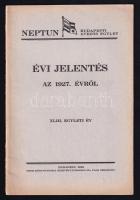 1927 A Neptun Budapesti Evezős Egylet évi jelentése. 46 p képes illusztrációval