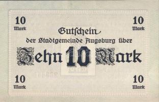 Német Birodalom/Császárság/Augsburg 1918.10.15. 10M (2x) T:I