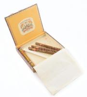 Flor de Tabacos de Partagas Habana fa szivaros doboz, tartalommal, hiányos 20,5x18x4 cm