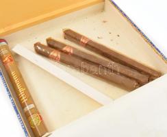 Flor de Tabacos de Partagas Habana fa szivaros doboz, tartalommal, hiányos 20,5x18x4 cm