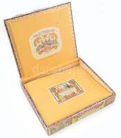 Flor de Tabacos de Partagas Habana fa szivaros doboz, tartalommal, hiányos 20,5x18x4 cm