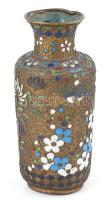 Antik Japán cloissonne váza, sérült, m: 15,5 cm