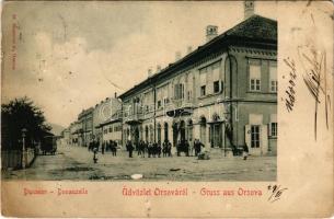 1901 Orsova, Dunasor. Hutterer G. 25. / Donauzeile / street (ragasztónyom / gluemark)