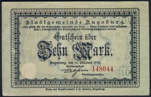 Német Birodalom/Császárság/Augsburg 1918.10.15. 10M (4x) T:I-,II+,II