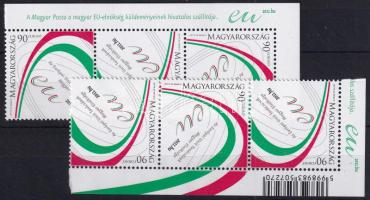 2011 Az Európai Unió Tanácsának Magyar Elnöksége 2 db klf. ívsarki hármascsík