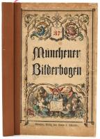 cca 1883-1884 Münchener Bilderbogen 37. München,én., Braun & Schneider, 817-824,827,864-889 t. A táblákon gazdag képanyaggal. Félvászon-kötésben, kopott borítóval, javított gerinccel, az eredeti, részben hiányos borítót a kötéstáblákra kasírozták, javított, restaurált lapokkal, és közte restaurált, pótolt lapokkal.