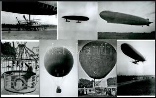 cca 1900 és cca 1935 közötti felvételek léghajókról, 7 db modern nagyítás a néhai Lapkiadó Vállalat fotófotólaborjának archívumából, 10x15 cm és 15x10 cm