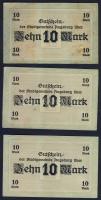 Német Birodalom/Császárság/Augsburg 1918.10.15. 10M (4x) hivatalos érvénytelenítéssel T:I-,II+